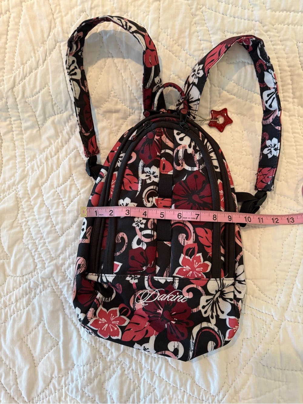 Dakine Black and Red Floral Mini Backpack - Picture 8 of 10